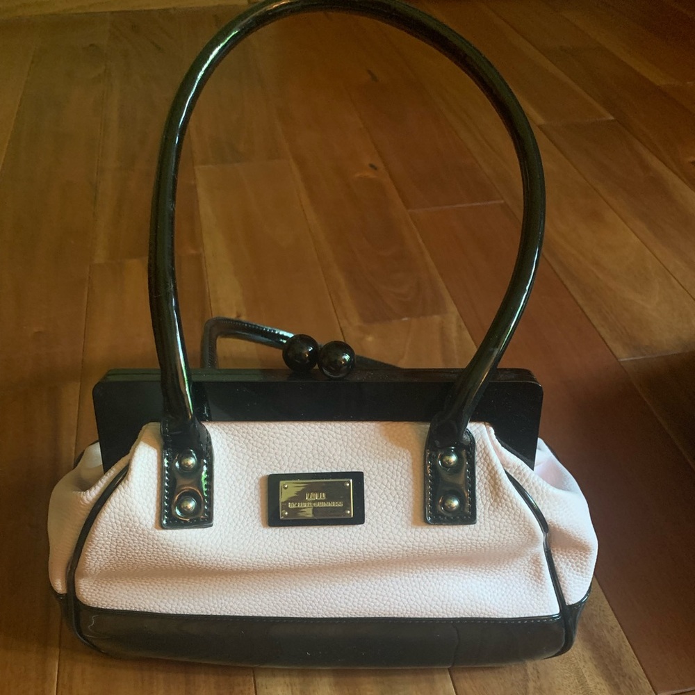 Lulu Guinness Black and light pink Handbag